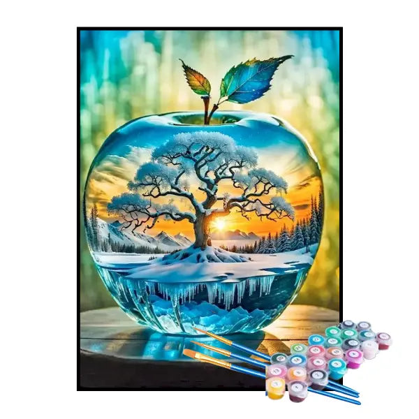 Kit de Pintura Numerada - Árvore Congelada na Maçã