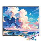 Kit de Pintura Numerada - Nuvens Sobre a Praia