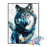Kit de Pintura Numerada - Lobo em Movimento