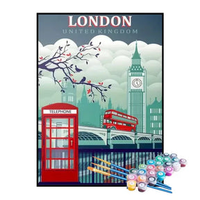 Kit de Pintura Numerada - Mapa de Londres