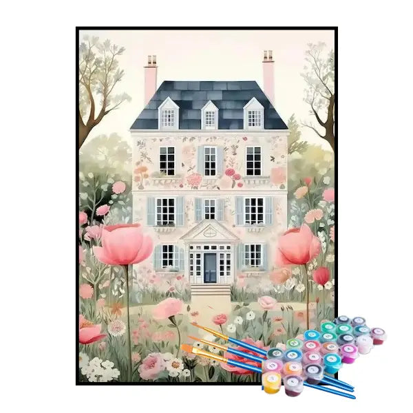 Kit de Pintura Numerada - Flores da Casa de Três Andares