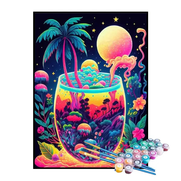 Kit de Pintura Numerada - Suco Mágico da Praia