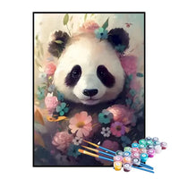 Kit de Pintura Numerada - Panda no Jardim