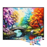 Kit de Pintura Numerada - Floresta de Árvores Coloridas