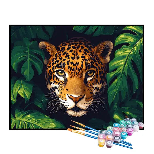 Kit de Pintura Numerada - O Jaguar na Selva