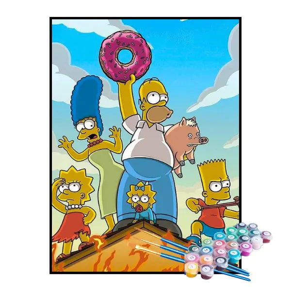 Kit de Pintura Numerada - Os Simpsons e o Donut