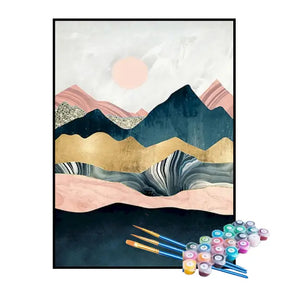 Kit de Pintura Numerada - Montanhas e Céu