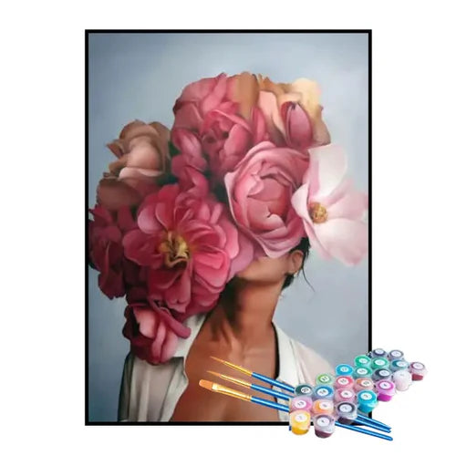 Kit de Pintura Numerada - As Rosas e a Mulher