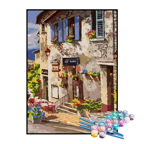 Kit de Pintura Numerada - Casa das Flores na Praia