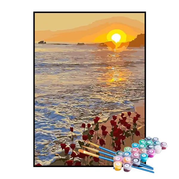Kit de Pintura Numerada - O Sol e as Águas do Mar