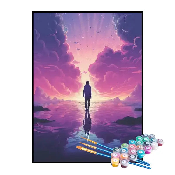 Kit de Pintura Numerada - O Mundo Além das Nuvens