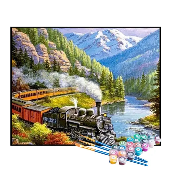 Kit de Pintura Numerada - Trilhos do Trem