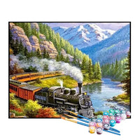 Kit de Pintura Numerada - Trilhos do Trem