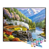 Kit de Pintura Numerada - Trilhos do Trem