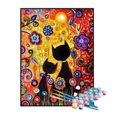 Kit de Pintura Numerada - Gatos Floridos