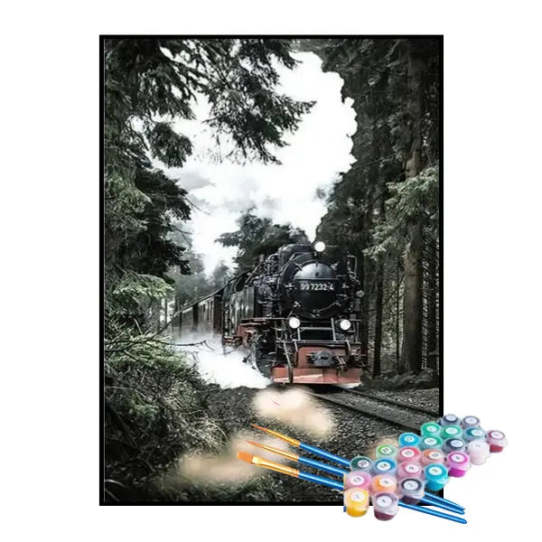 Kit de Pintura Numerada - Ferrovia Entre Cidades