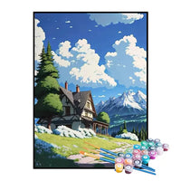 Kit de Pintura Numerada - Linda Casa na Montanha
