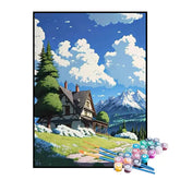 Kit de Pintura Numerada - Linda Casa na Montanha