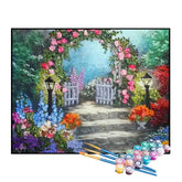 Kit de Pintura Numerada - Entrada do Jardim das Flores