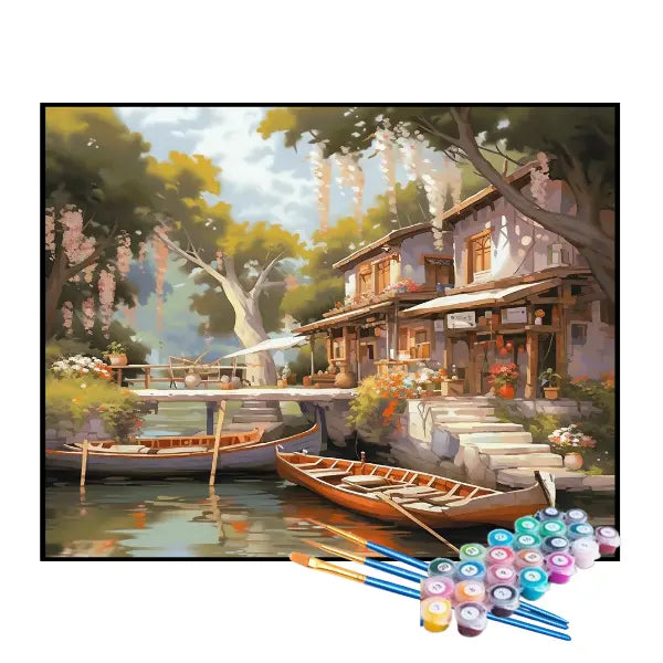 Kit de Pintura Numerada - Vila no Lago