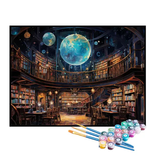 Kit de Pintura Numerada - O Universo na Biblioteca