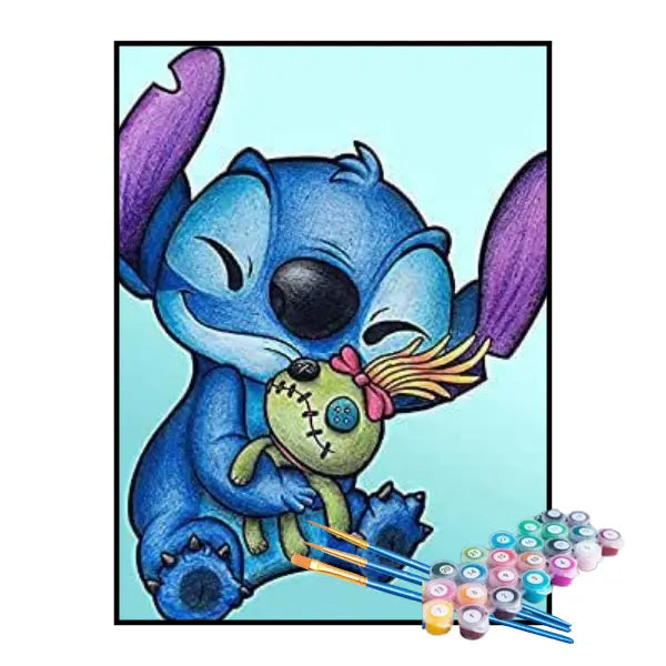 Kit de Pintura Numerada - Stitch e Boneca