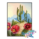 Kit de Pintura Numerada - Cactos no Campo