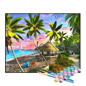 Kit de Pintura Numerada - Tenda na Praia