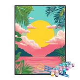 Kit de Pintura Numerada - Nascer do Sol na Praia