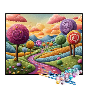 Kit de Pintura Numerada - Cidade dos Doces