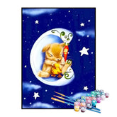 Kit de Pintura Numerada - Filhotes na Lua