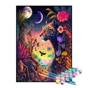 Kit de Pintura Numerada - O Tigre e Sua Selva