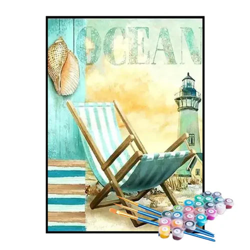 Kit de Pintura Numerada - Cadeira de Descanso no Farol
