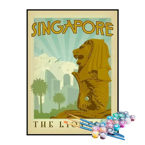 Kit de Pintura Numerada - Singapura