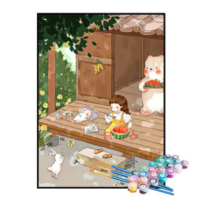 Kit de Pintura Numerada - Menina Comendo Melancia