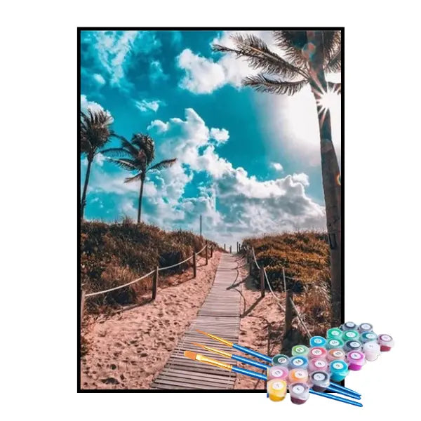 Kit de Pintura Numerada - Caminho para a Praia