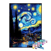 Kit de Pintura Numerada - Floresta da Noite Estrelada