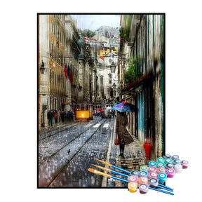 Kit de Pintura Numerada - Cidade Chuvosa