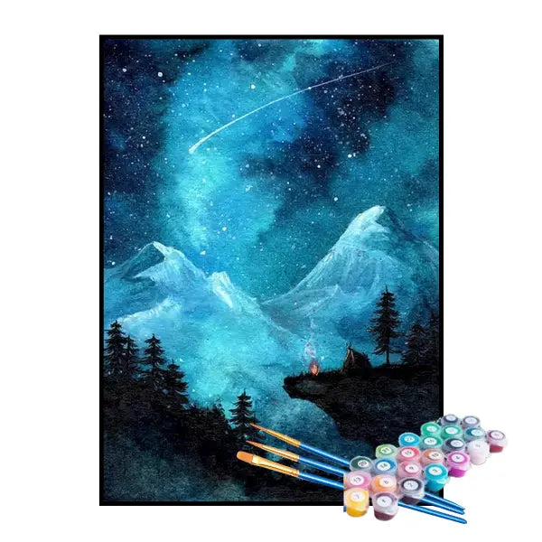 Kit de Pintura Numerada - A Galáxia Atrás das Montanhas