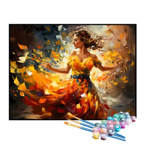 Kit de Pintura Numerada - Mil Fragmentos do Vestido Laranja