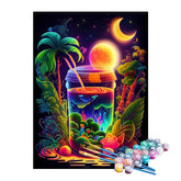 Kit de Pintura Numerada - Suco Tropical na Praia