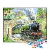 Kit de Pintura Numerada - Trem na Cidade
