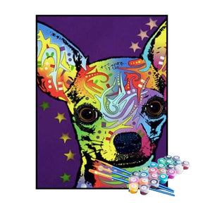 Kit de Pintura Numerada - Chihuahua Colorido
