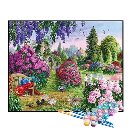 Kit de Pintura Numerada - Jardim Encantado