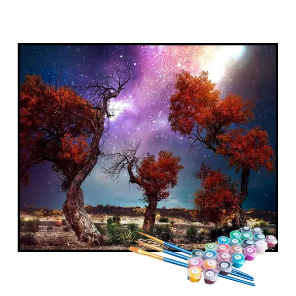 Kit de Pintura Numerada - Árvores no Universo