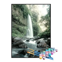Kit de Pintura Numerada - Cachoeira Entre Rochas