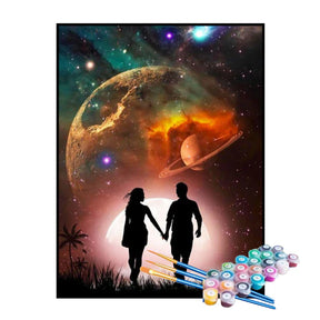 Kit de Pintura Numerada - Casal no Universo