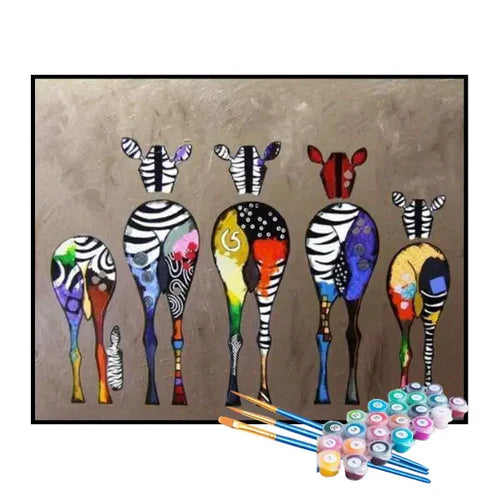 Kit de Pintura Numerada - Zebras Artísticas