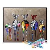 Kit de Pintura Numerada - Zebras Artísticas