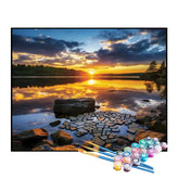 Kit de Pintura Numerada - Lago ao Entardecer